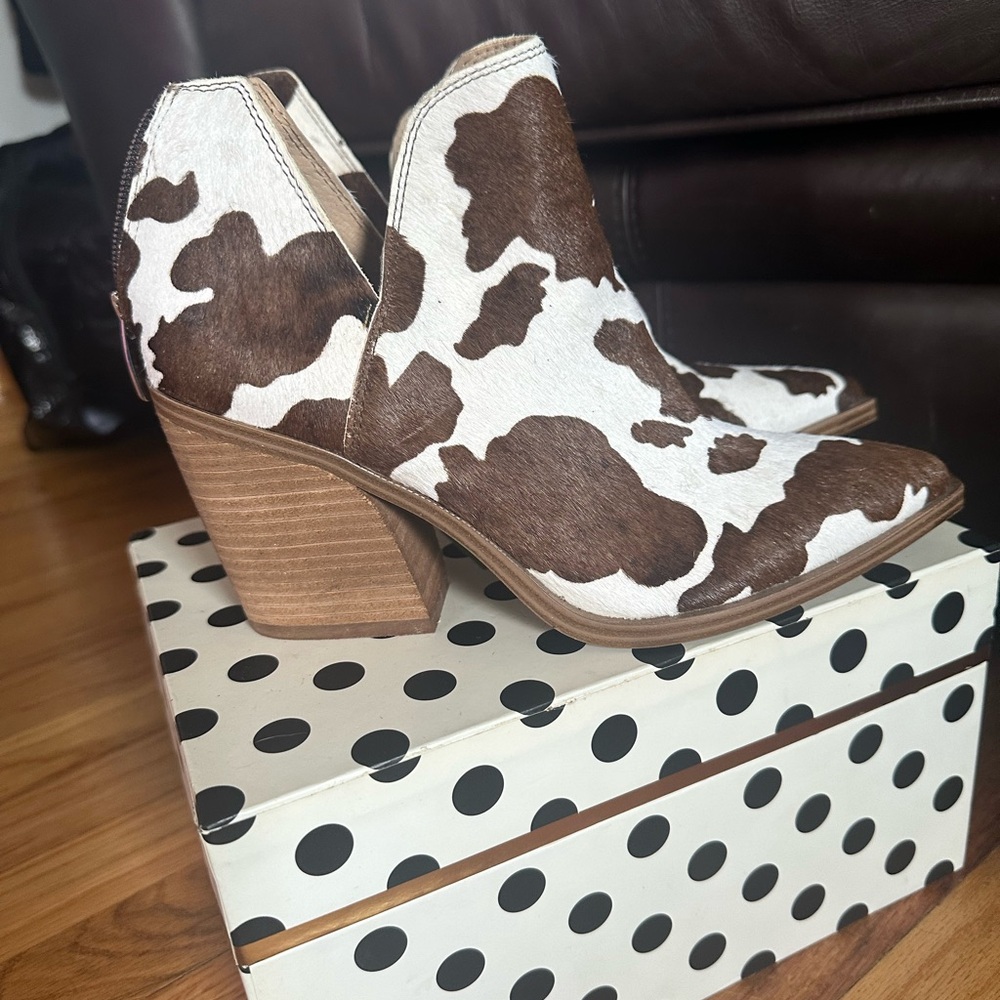 Cow Print Ankle Boots never worn